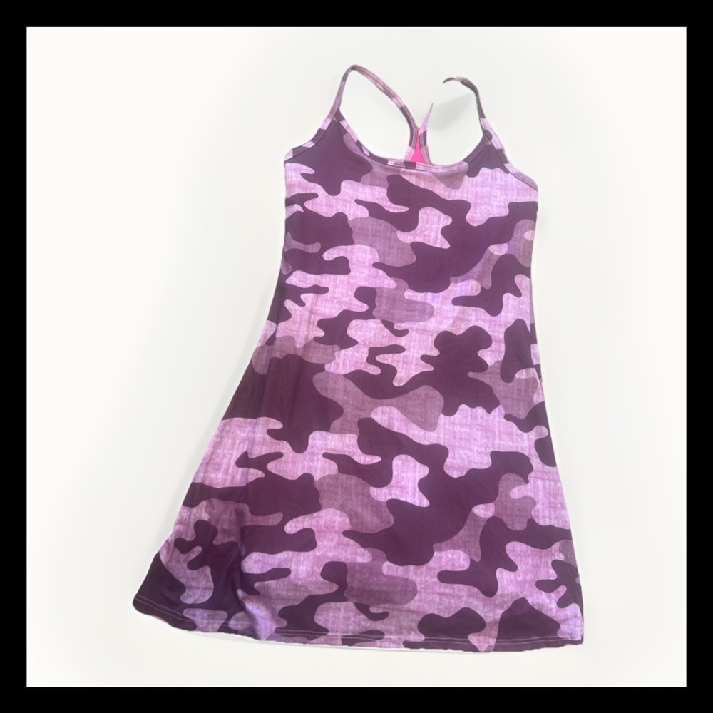 EVCR Women's Active Exercise Multicolor Dress with Under Short Pockets Sz S